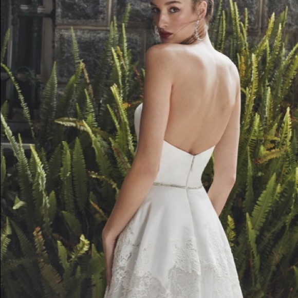 Calle Blanche Lennon Strapless Belted Wedding Gown Altered - Picture 2 of 13
